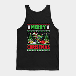 Funny Dinosaurs Animal Lover Xmas Lighting Dinosaurs Merry Christmas Tank Top